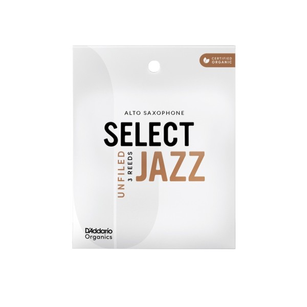 D'Addario Organic Select Jazz Unfiled, Alto Saxophone Reeds, 3S (3 Pack)