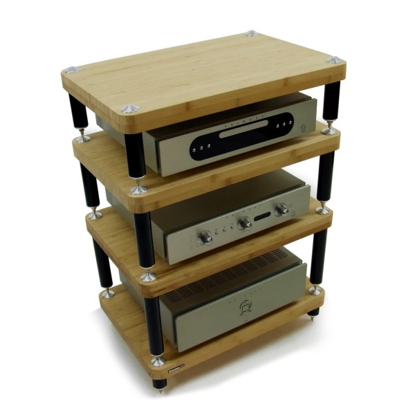 Atacama Evoque Eco 60/40 Hi-Fi Rack Builder - gear on shelves 