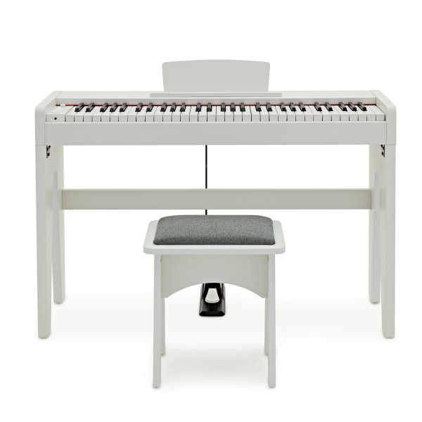 Keynote Junior Digital Piano & Stool by Gear4music, White