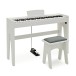 Keynote Junior Digital Piano & Stool by Gear4music, White