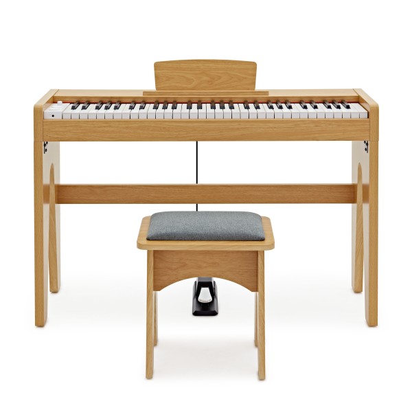 Keynote Junior Digital Piano & Stool by Gear4music, Light Oak