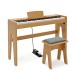 Keynote Junior Digital Piano & Stool by Gear4music, Light Oak