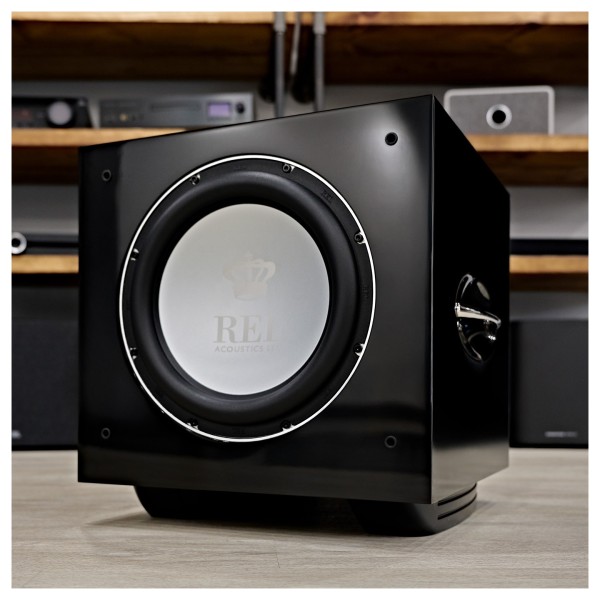 REL S812 Subwoofer, Black - showroom lifestyle