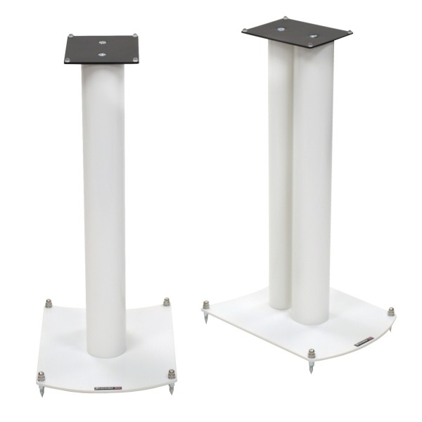 Atacama NeXXus 600 Hi-Fi Audio Speaker Stands (Pair), Diamond White - Angled