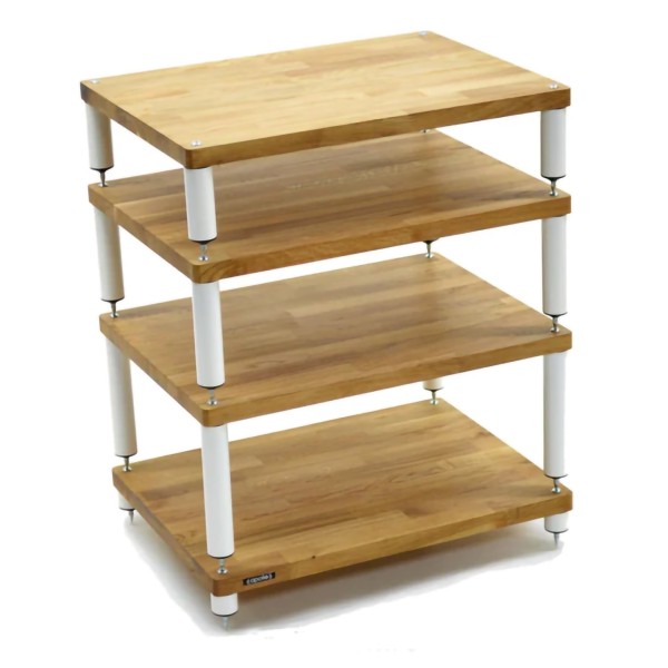 Atacama Apollo Hi-Fi Storm 6 Shelf 135mm Module, Glacier White/Natural Oak - rack 