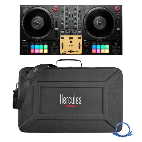 Hercules DJ Control Inpulse T7 with Premium Transport Bag and Fader Upgrade Module - Bundle