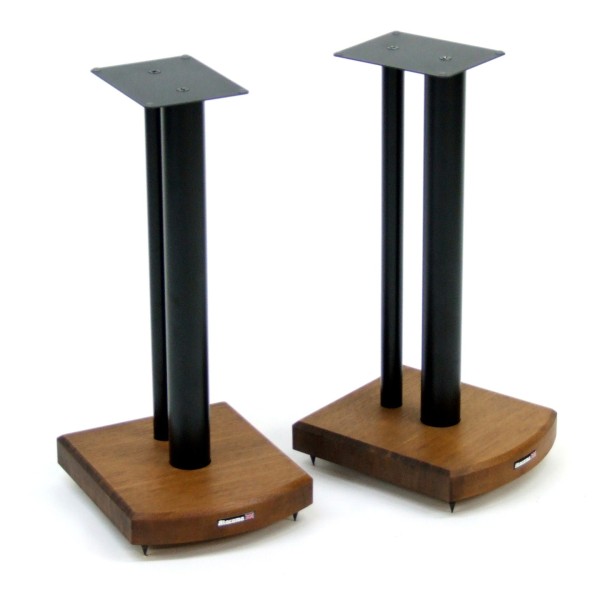 Atacama Moseco 5 Speaker Stands (Pair), Dark Bamboo / Satin Black - Angled View