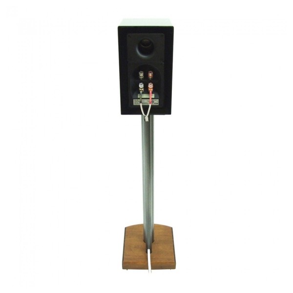 Atacama Moseco 5 Speaker Stands (Pair), Dark Bamboo / Satin Black - Reverse, view of cable management