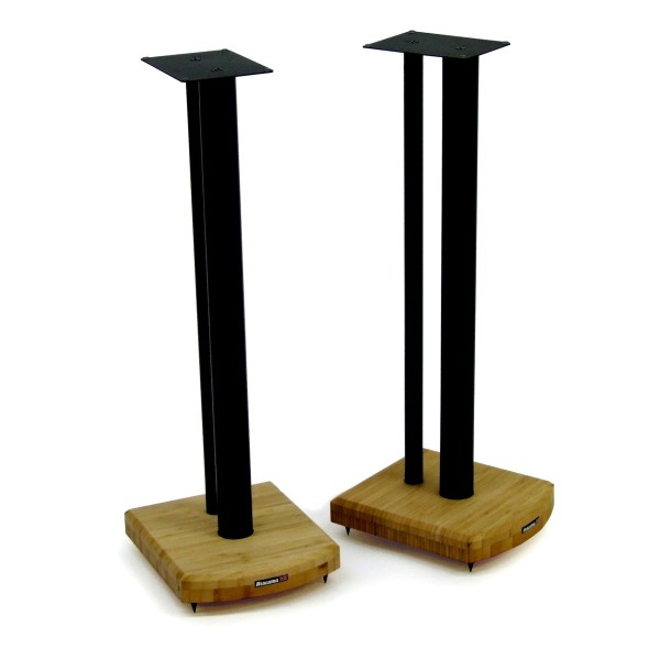 Atacama Moseco 7 Speaker Stands (Pair), Natural Bamboo / Satin Black - Angled
