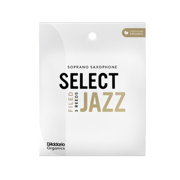 D'Addario Organic Select Jazz Filed, Soprano Saxophone Reeds, 2H (3 Pack)