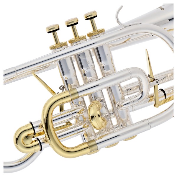 Cornet Silver plated with Gold plated parts by Gear4music