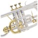 Cornet Silver plated with Gold plated parts by Gear4music