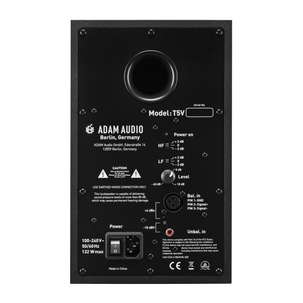 Adam Audio T5V Studio Monitor Back
