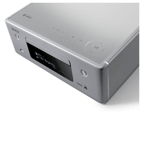 Denon CEOL RCD-N10 Network CD Music System, Gloss Grey - Angled