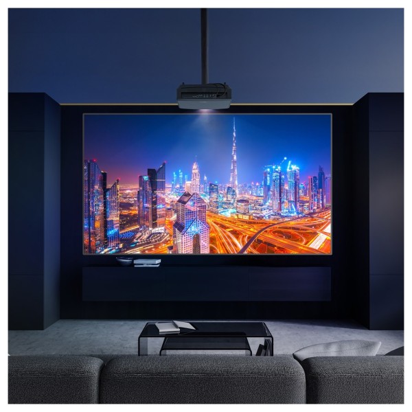 Optoma UHZ68LV 4K UHD Projector, Black - purple blue room 