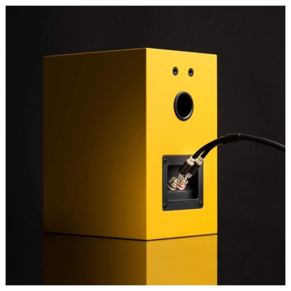 Pro-Ject Speaker Box 5 S2 Bookshelf Speakers (Pair), Satin Yellow - Rear view