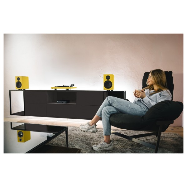 Pro-Ject Colourful Audio System 2, Satin Golden Yellow - Lifestyle View