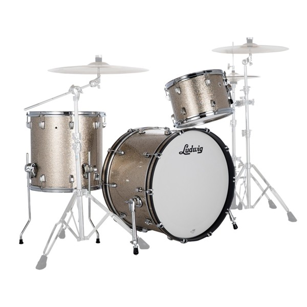 Ludwig Neusonic 22" Fab 3pc Shell Pack, Titanium Super Sparkle