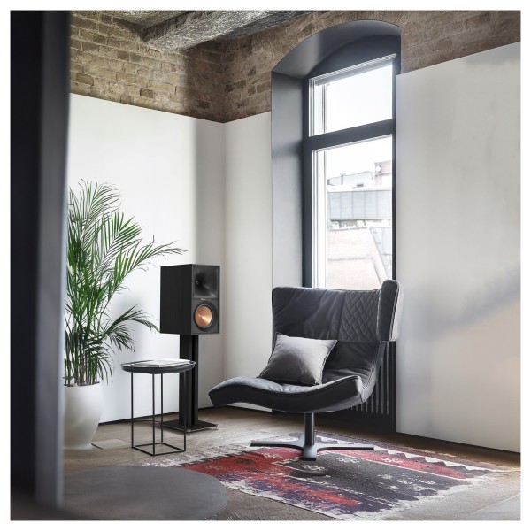 Klipsch R-60M Bookshelf Speakers (Pair), Black - single stand 