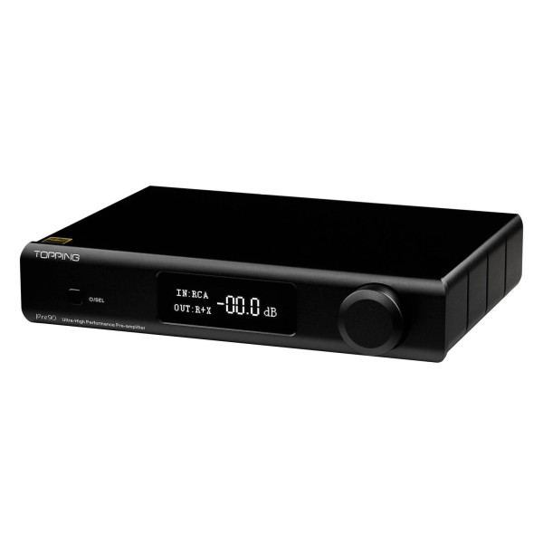 Topping Pre 90 Pre-Amplifier, Black - Angled