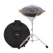 Gear4music Life Handpan 12 Notes D Kurd with Adjustable Stand, Black Gold