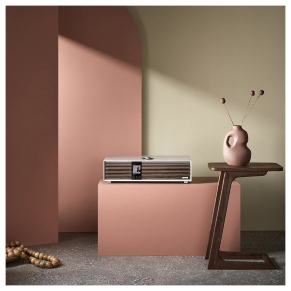 Ruark R410 Integrated Music System in Soft Grey with Half Price RCD100 USB CD Player - pink and green