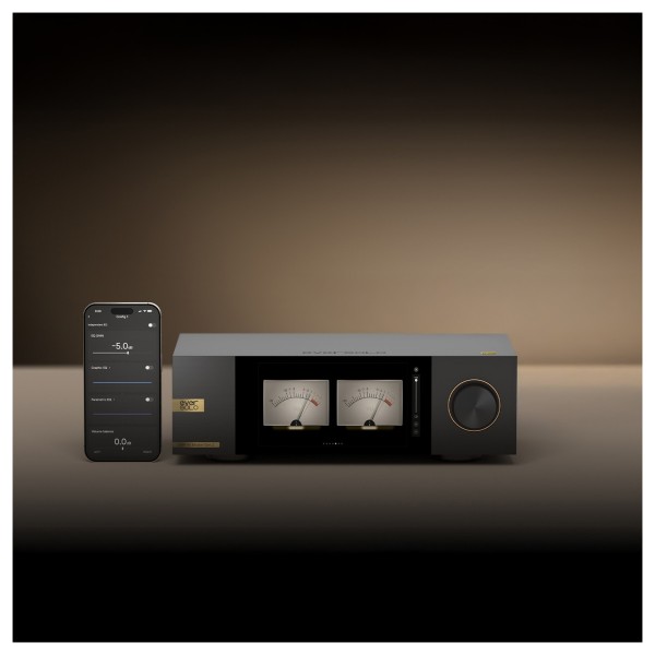 Eversolo DMP-A6 Master Edition Gen 2 Streaming Music Player, Black - tan background