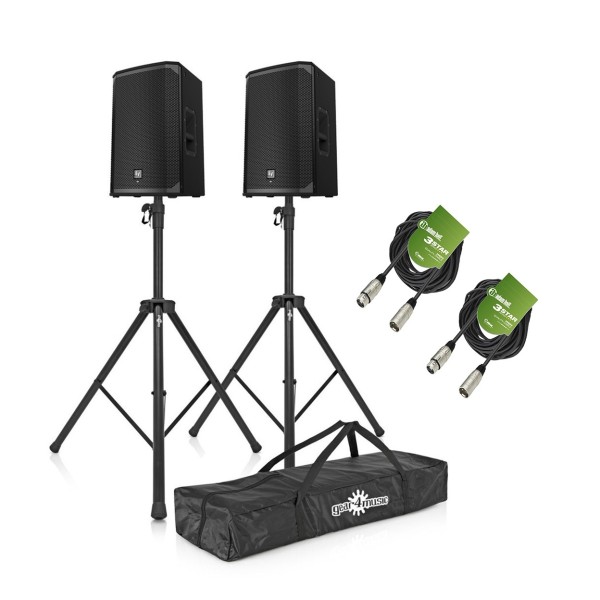 Electro-Voice EKX-12P 12" Active PA Speaker Bundle with Stands and Cables