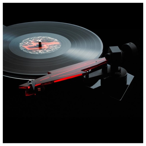 Pro-Ject AC/DC Turntable 0 another arty shot tone arm and record 