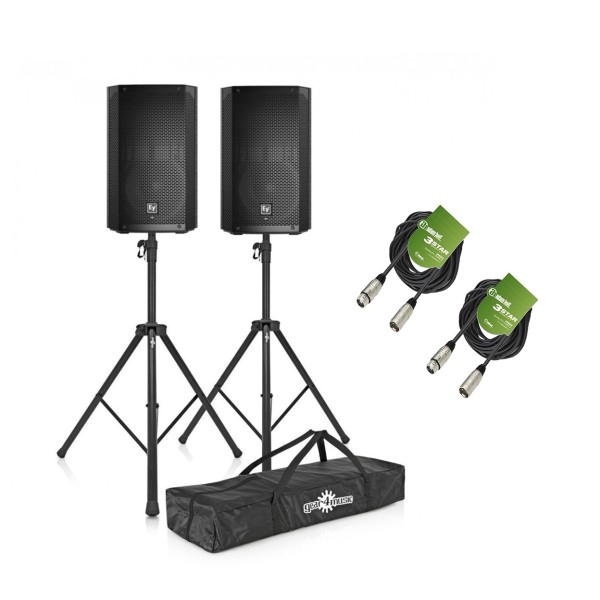 Electro-Voice ELX200-10P 10'' Active PA Speaker Bundle with Stands and Cables