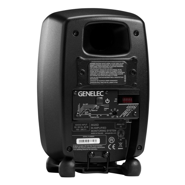 Genelec 8020D Studio Monitor, Black - Angled Rear