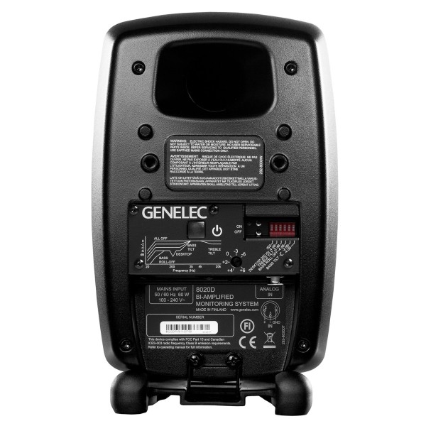 Genelec 8020D Studio Monitor, Black - Rear