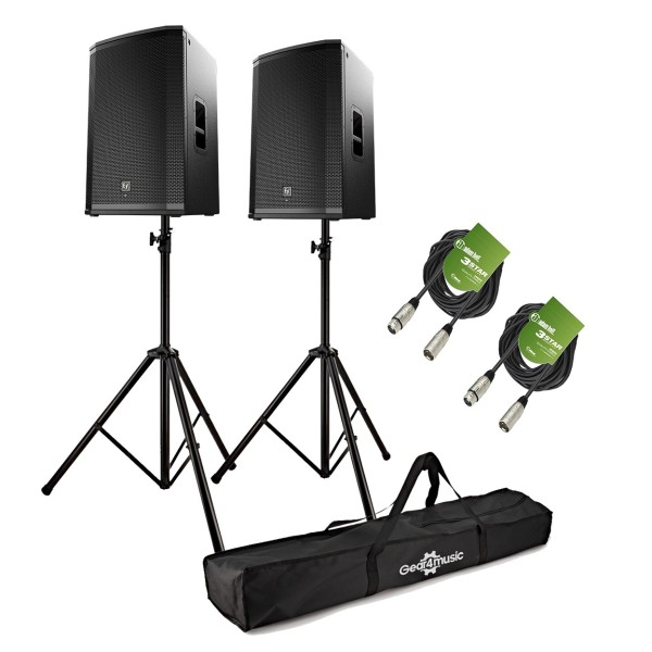 Electro-Voice ETX-15P 15" Active PA Speaker Bundle with Stands and Cables