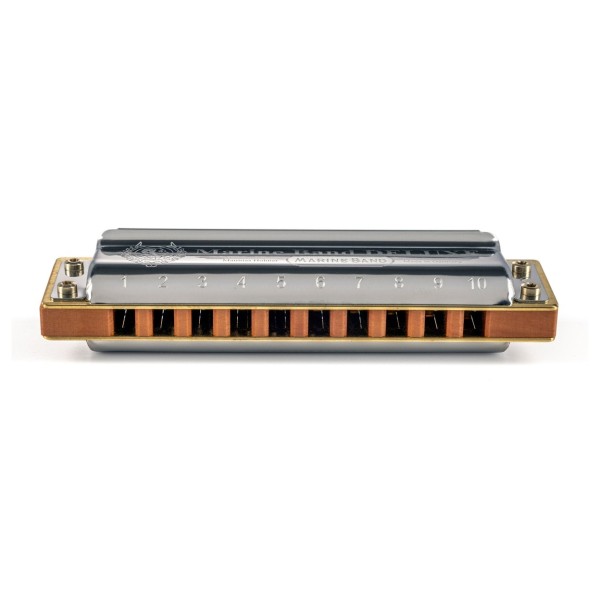 Hohner Marine Band Deluxe Harmonica, Bb - zoomed in