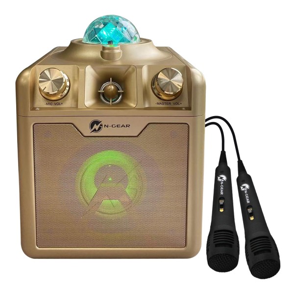 N-Gear Disco Star 710 Portable Karaoke Speaker, Gold