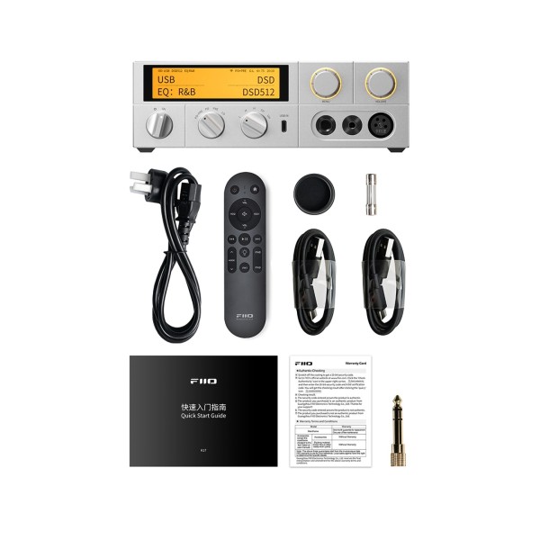 FiiO K17 Desktop DAC and Headphone Amplifier, Silver - in the box 