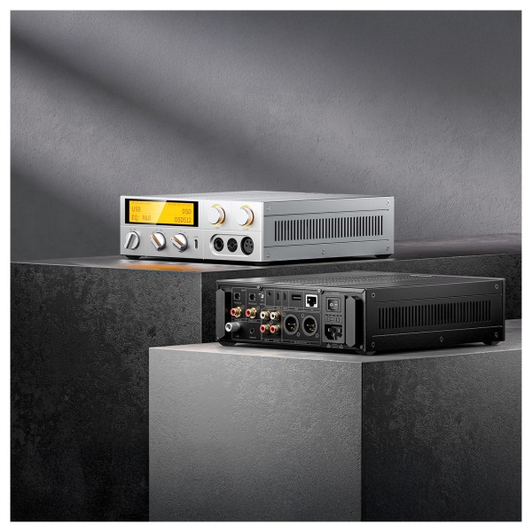 FiiO K17 Desktop DAC and Headphone Amplifier, Black - dual plinths