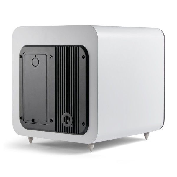 Q Acoustics Q SUB80 Subwoofer, Satin White - rear angle 