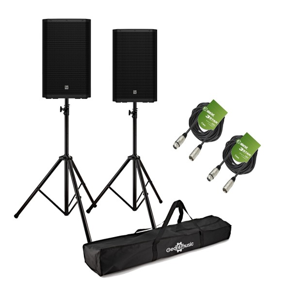 Electro-Voice ZLX-15P G2 15" Active PA Speaker Bundle with Stands and Cables