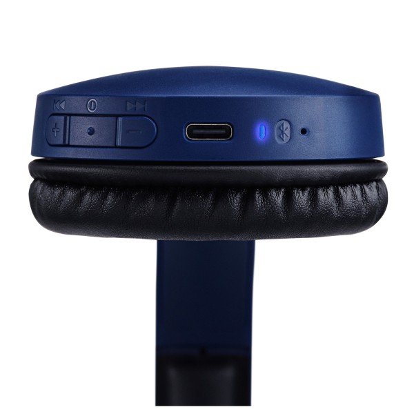 Panasonic RB-HF630B Wireless Stereo Headphones, Blue - On-board controls and connections