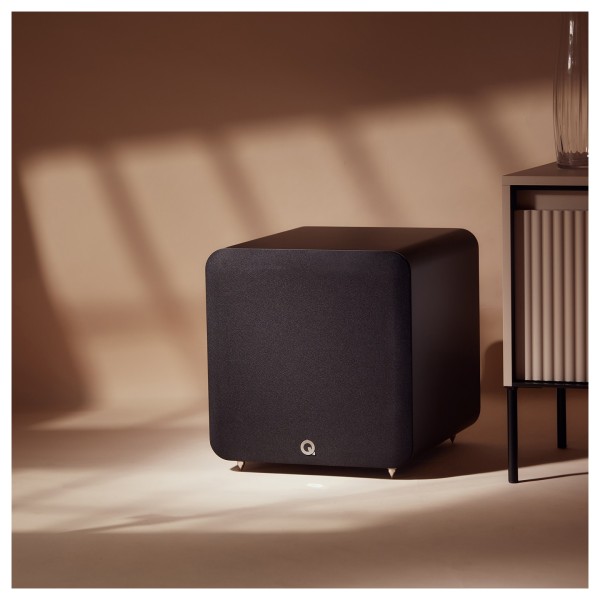 Q Acoustics Q SUB120 Subwoofer, Satin Black - lifestyle sub only 