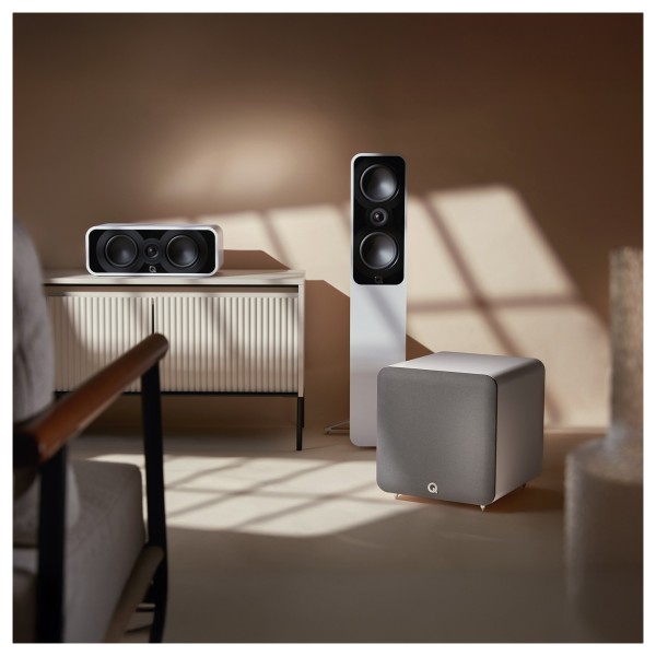 Q Acoustics Q SUB120 Subwoofer, Satin White - 3000 centre sub 