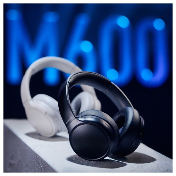 Panasonic RB-M600BE Wireless Stereo Headphones with Hybrid ANC, Black and Beige - Displayed