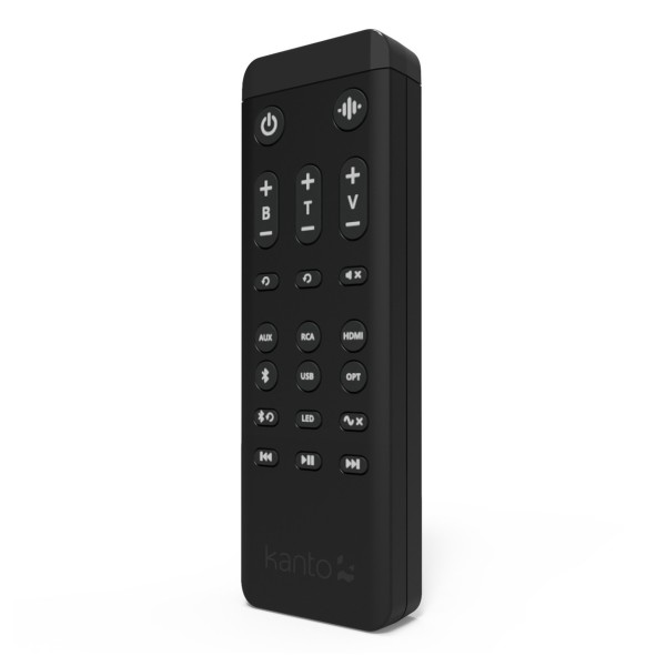 Kanto REN Powered Speakers with HDMI ARC, USB-C, and Bluetooth - Matte White, Pair - Remote Angled