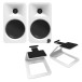 Kanto Ora Desktop Speakers with SE2 Elevated Desktop Speaker Stands, White - Bundle