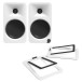 Kanto Ora Desktop Speakers with S2 Tilted Desktop Speaker Stands, White - Bundle