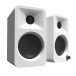 Kanto Ora Powered Reference Desktop Speakers with Bluetooth, Matte White - Angled