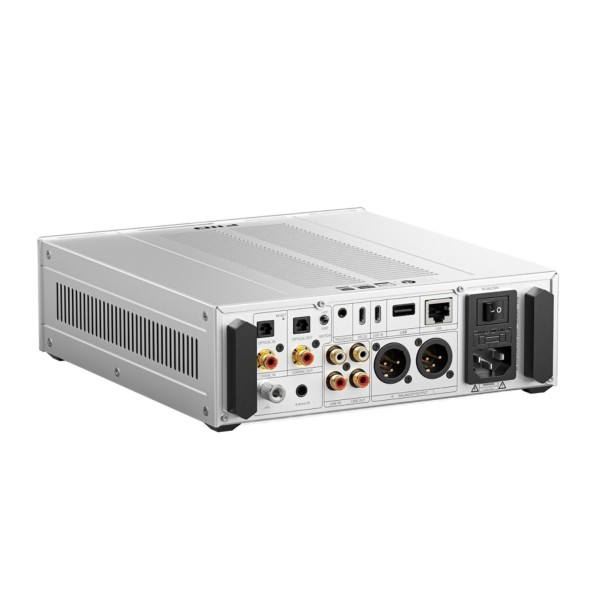 FiiO K17 Desktop DAC and Headphone Amplifier, silver rear angle 