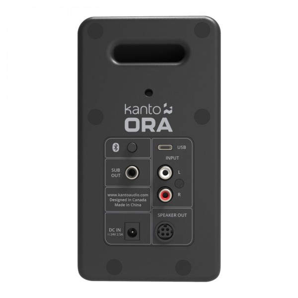 Kanto Ora Powered Reference Desktop Speakers with Bluetooth, Black - Rear (Single)