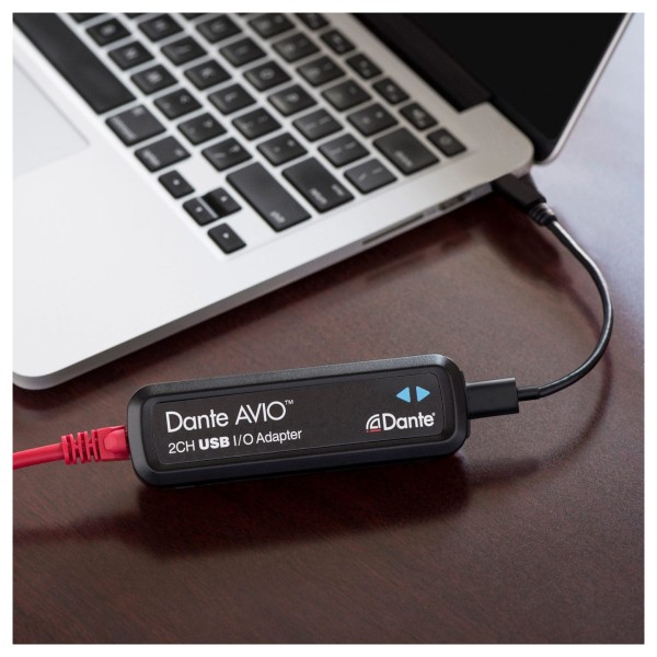 Dante AVIO USBC IO Adapter 2x2 Lifestyle